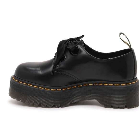 Dr Martens Black Leather Holly Oxford Tie Up Loafers Size 6 - Picture 10 of 10